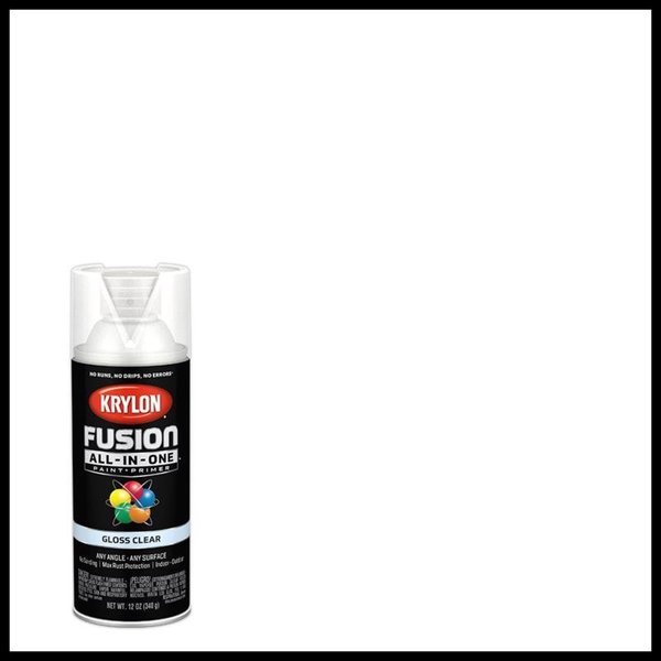 Short Cuts Krylon Fusion All-In-One Gloss Clear Paint+Primer Spray Paint 12 oz K02705007
